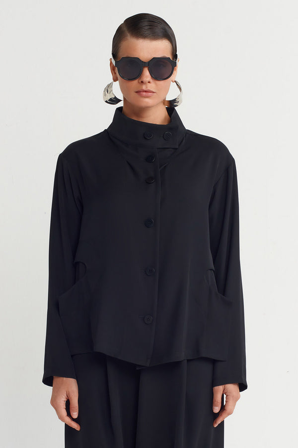 NU Special Pocket Buttoned Cardigan Black