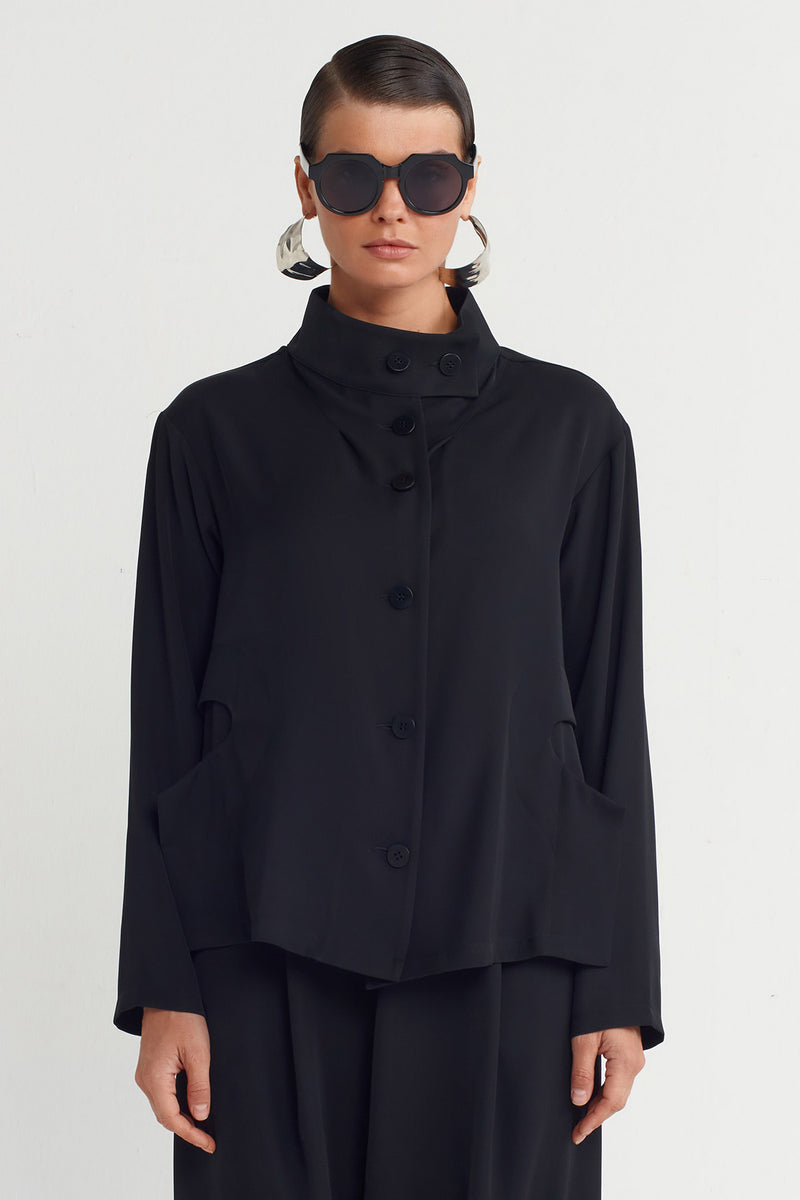 NU Special Pocket Buttoned Cardigan Black