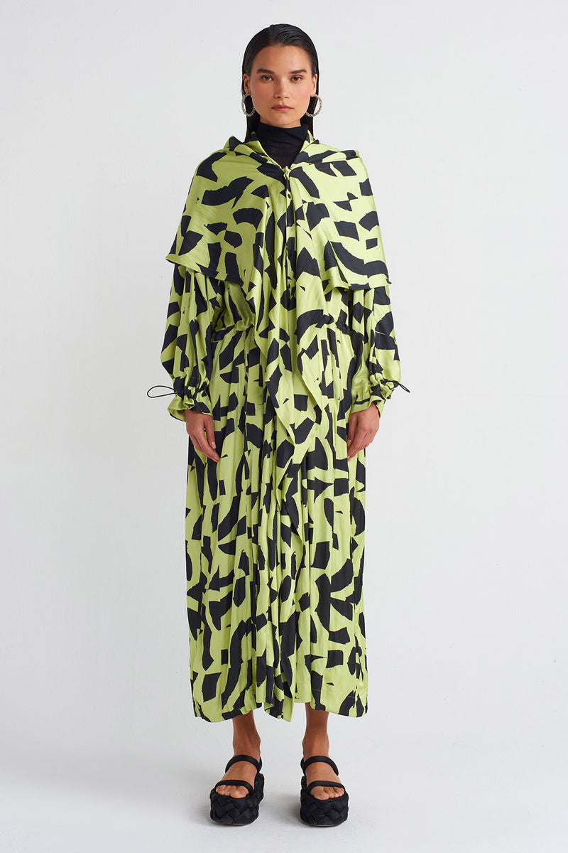 NU Satin Trench Coat Multi Color