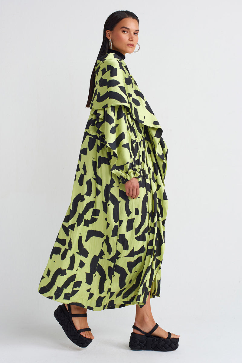 NU Satin Trench Coat Multi Color