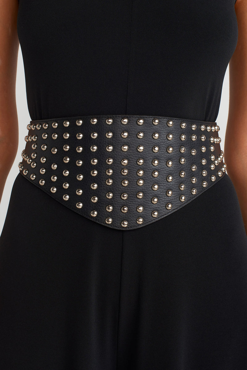 NU Studded Gladiator Belt Black