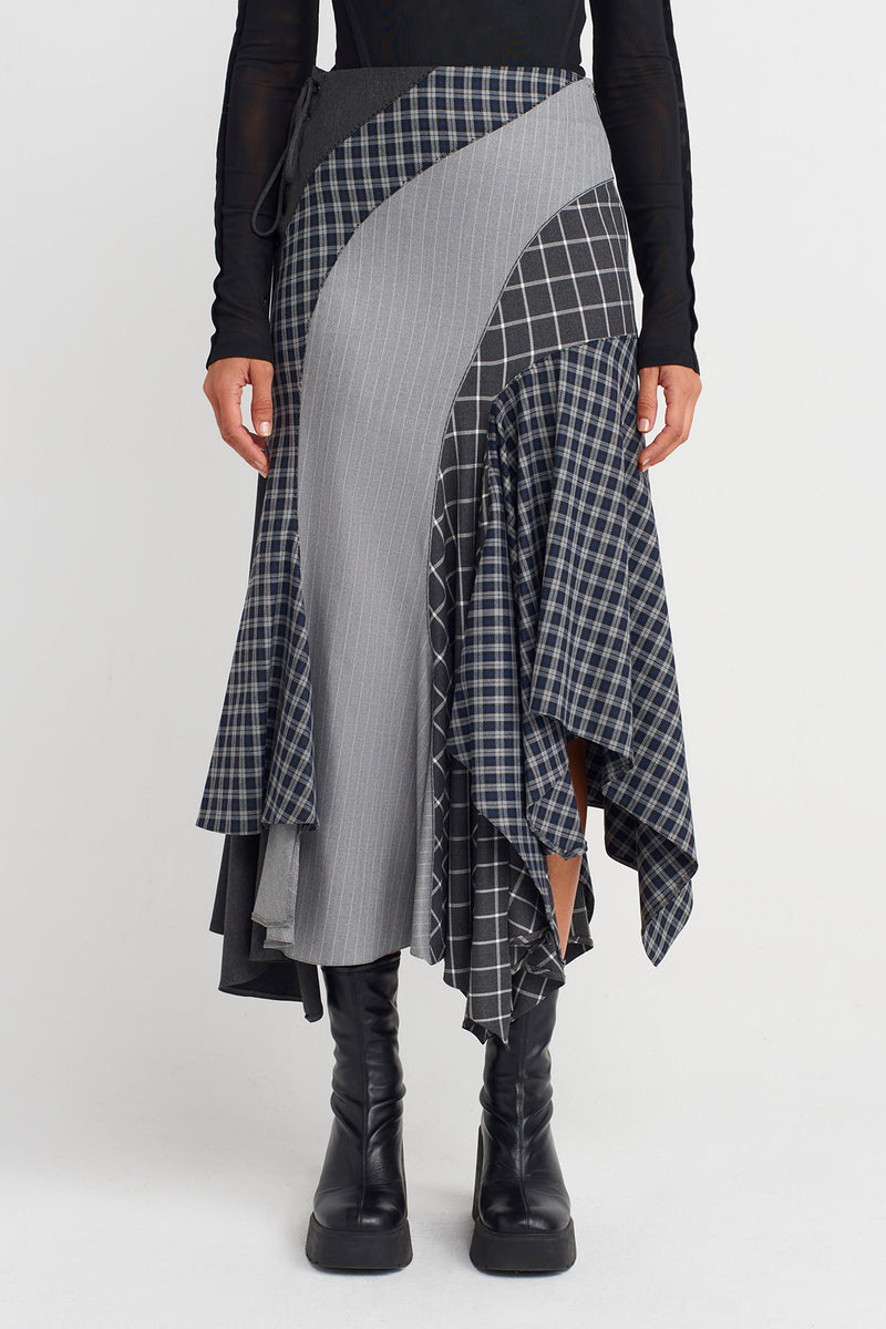 Nu Plaid Midi Skirt Multi Color