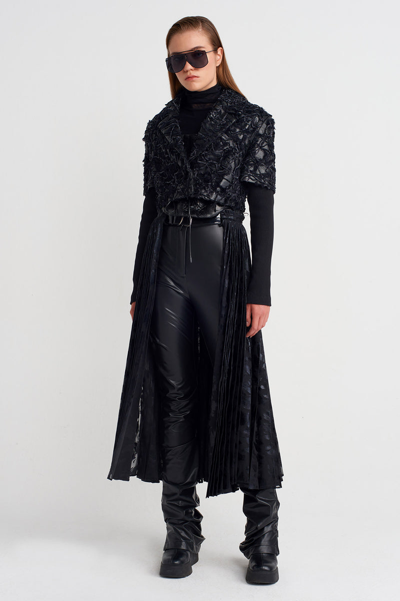 Nu Textured Crop Jacket Black