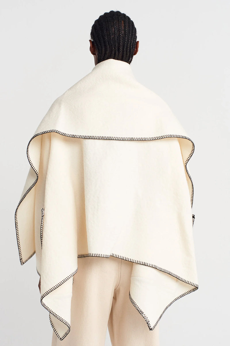 NU Inner Belted Cape Jacket Natural