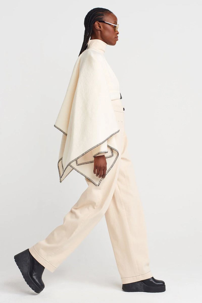 NU Inner Belted Cape Jacket Natural