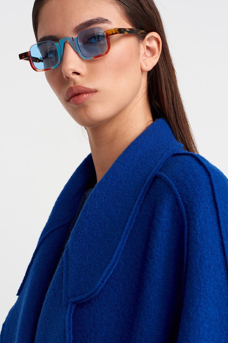 Nu Short Wool Oversize Jacket Light Blue