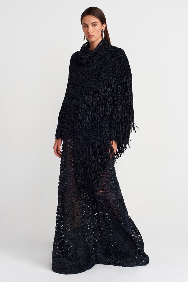 Nu Velvet Lace Maxi Skirt Black