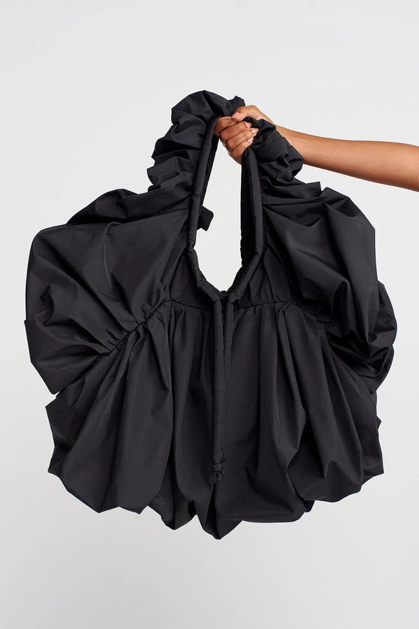 NU Taffeta Balloon Handbag Black