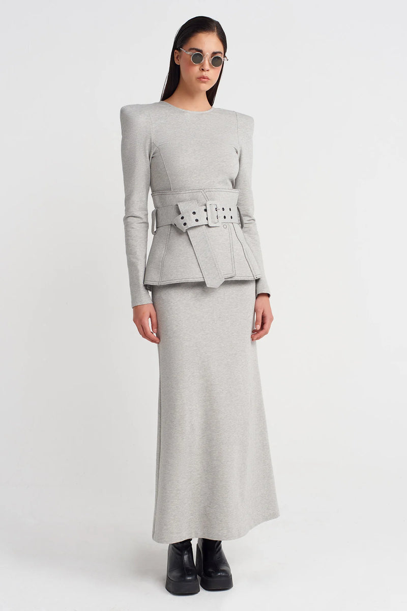 NU Corset Belt Light Grey Melange