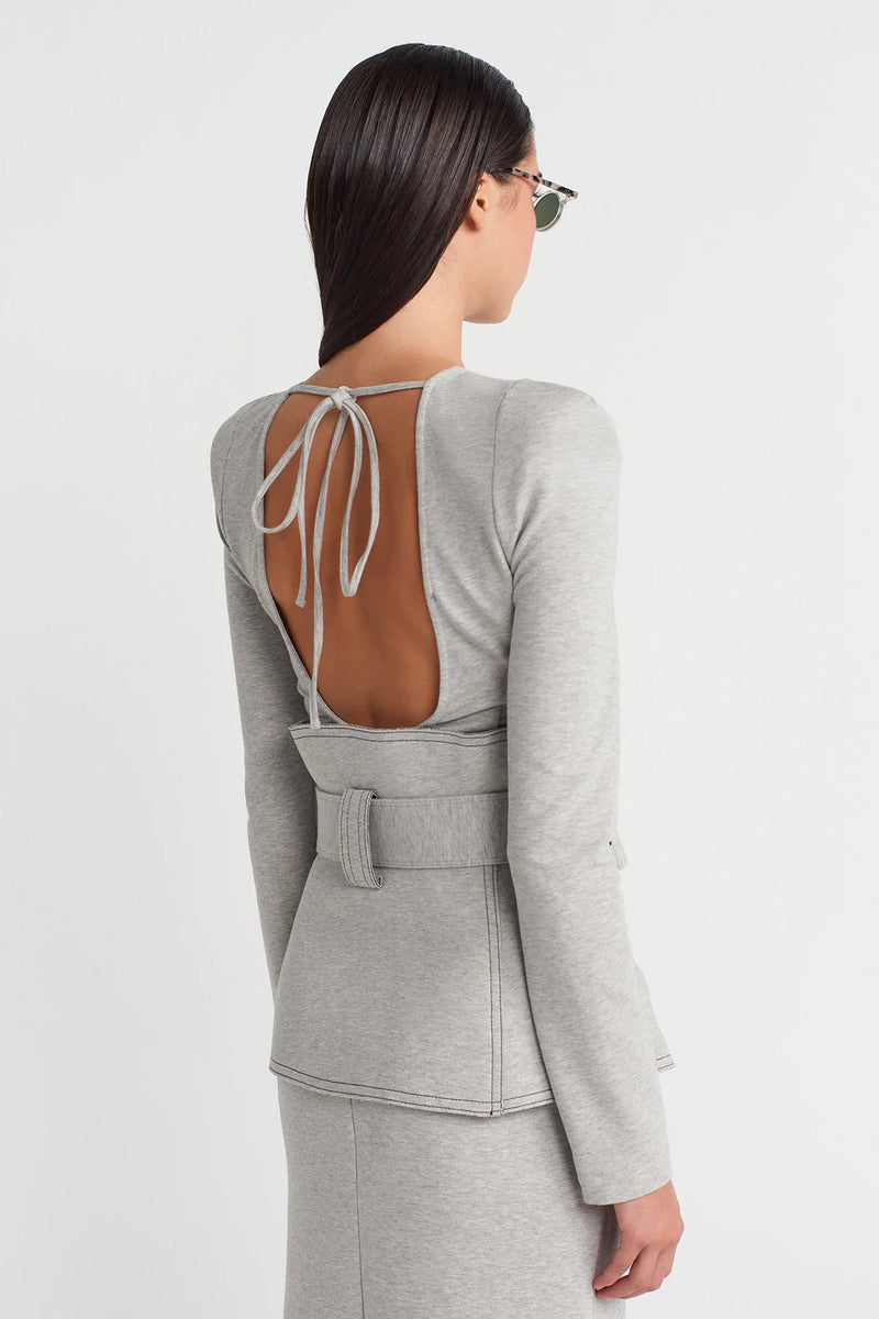 NU Corset Belt Light Grey Melange