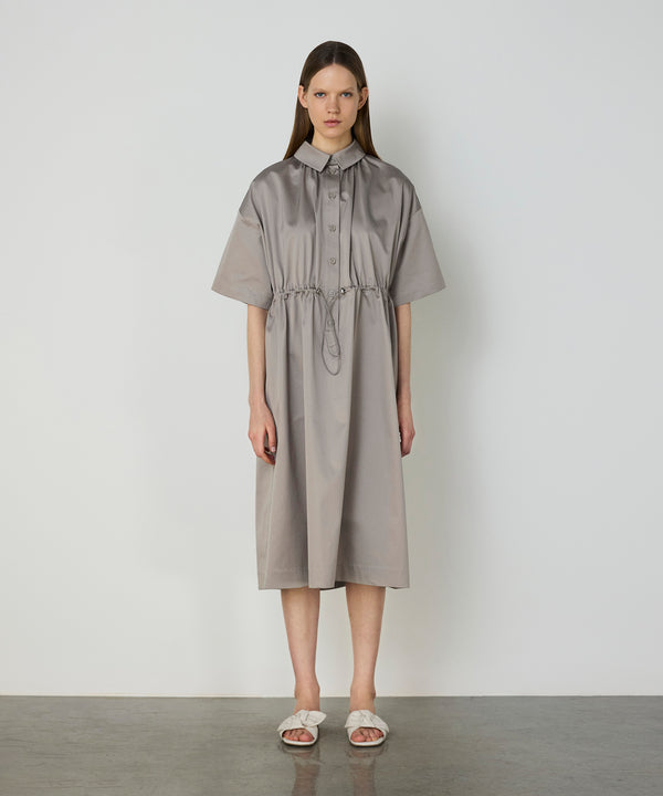 Machka Adjustable Waist Poplin Dress Stone