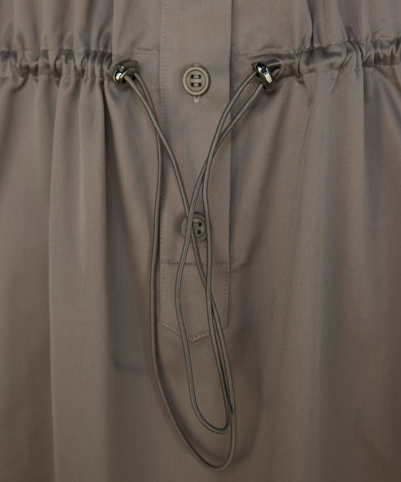 Machka Adjustable Waist Poplin Dress Stone