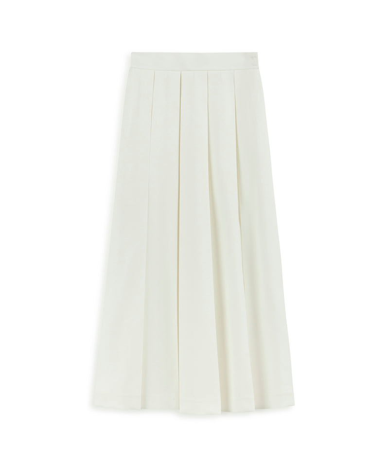 Machka Pleated Gabardine Skirt White