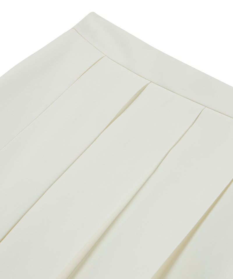 Machka Pleated Gabardine Skirt White