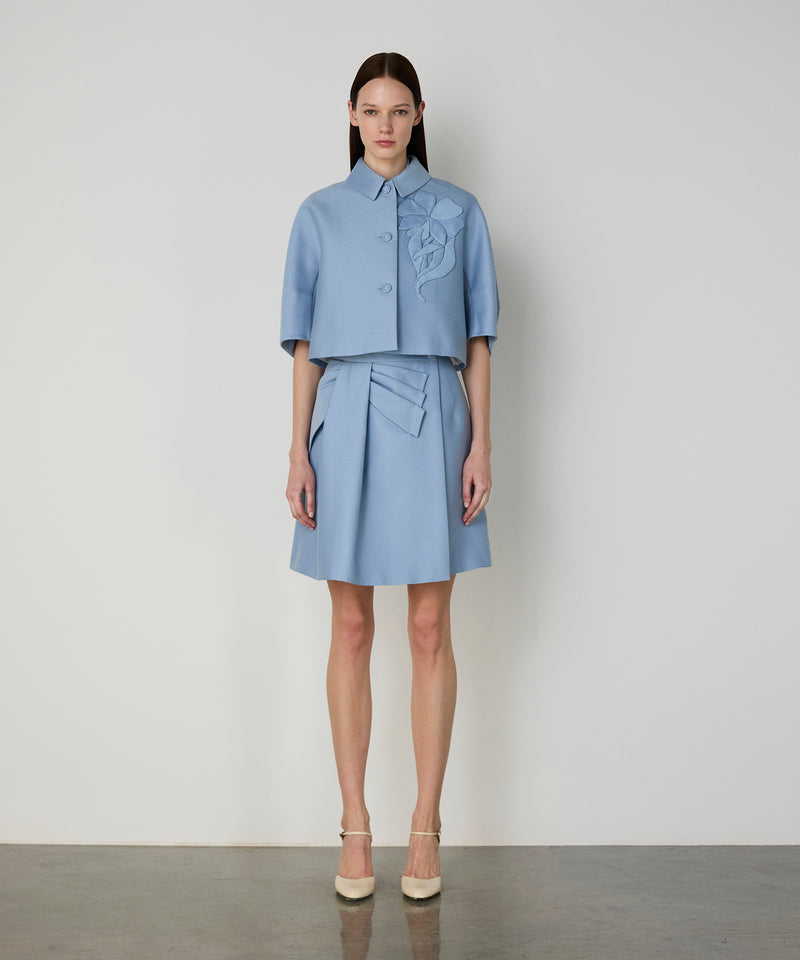 Machka Asymmetrical Bow Skirt Blue