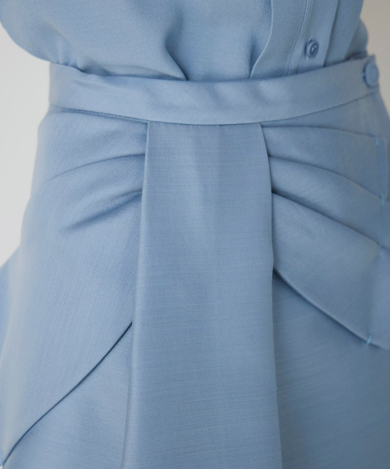 Machka Asymmetrical Bow Skirt Blue