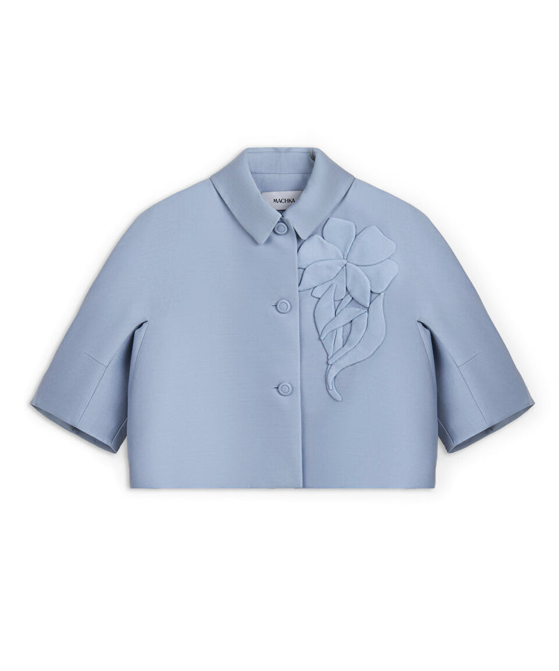 Machka Flower Applique Jacket Blue