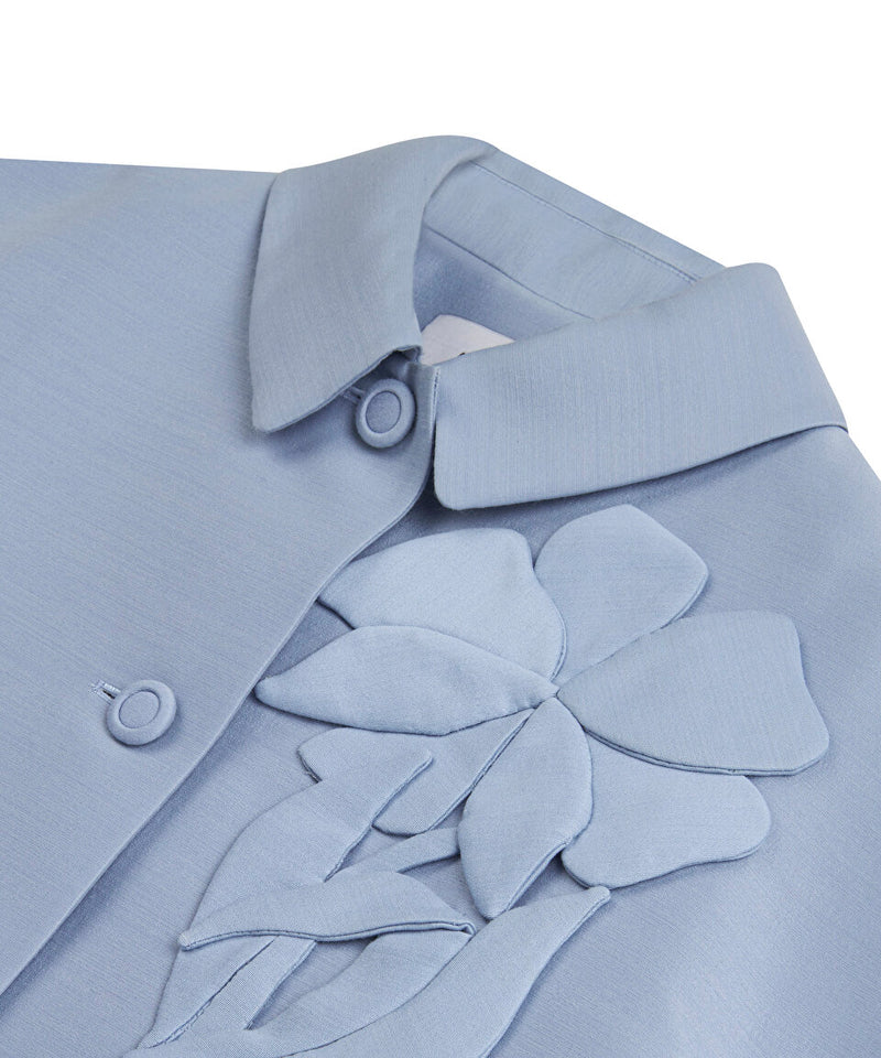 Machka Flower Applique Jacket Blue