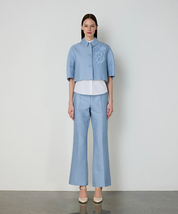 Machka Flower Applique Jacket Blue