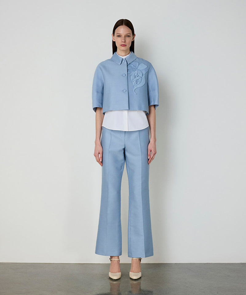 Machka Flower Applique Jacket Blue