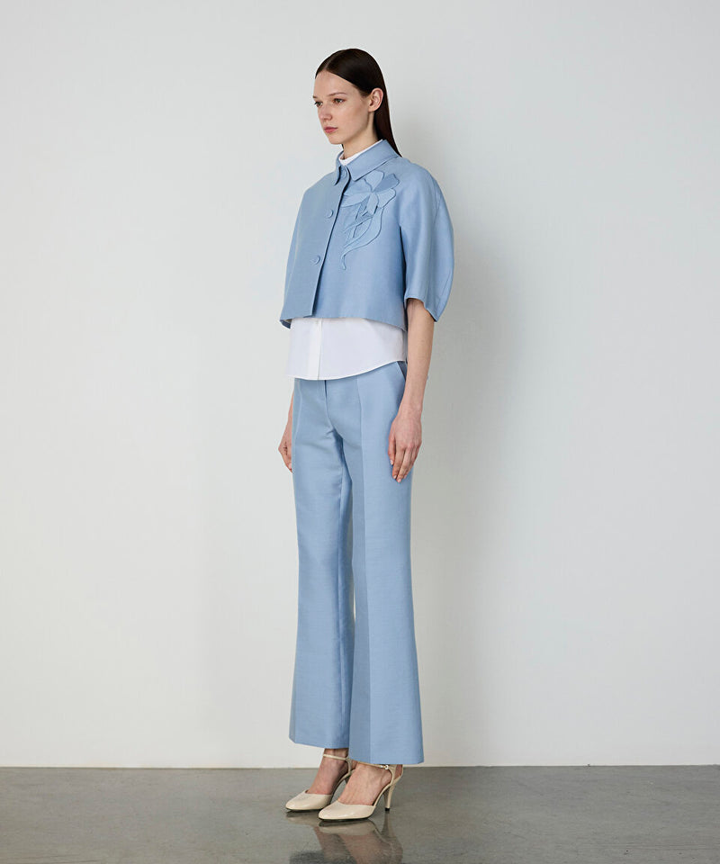 Machka Flower Applique Jacket Blue