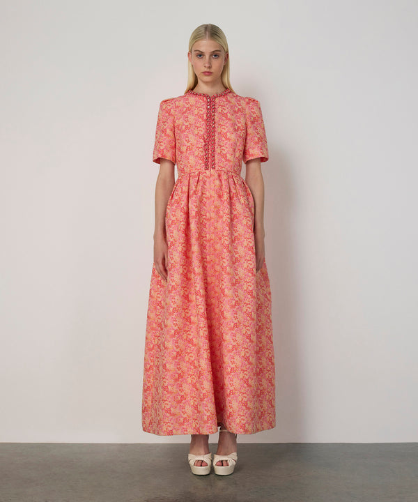 Machka Floral Jacquard Dress Pink