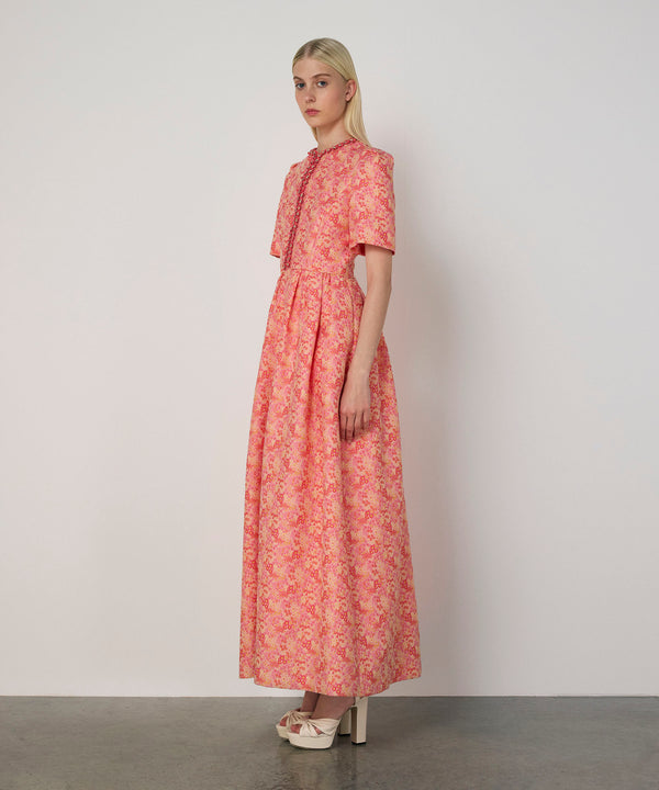 Machka Floral Jacquard Dress Pink