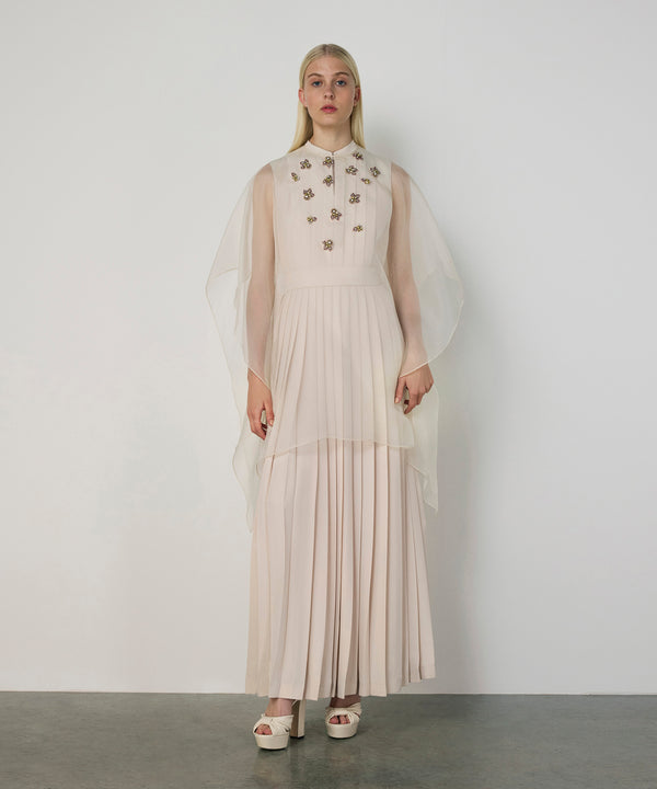 Machka Strass-Embellished Layered Dress Off White