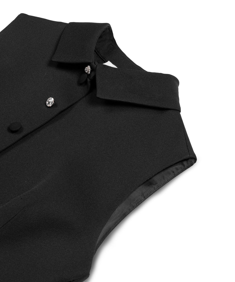 Machka Mixed Button Crepe Dress Black