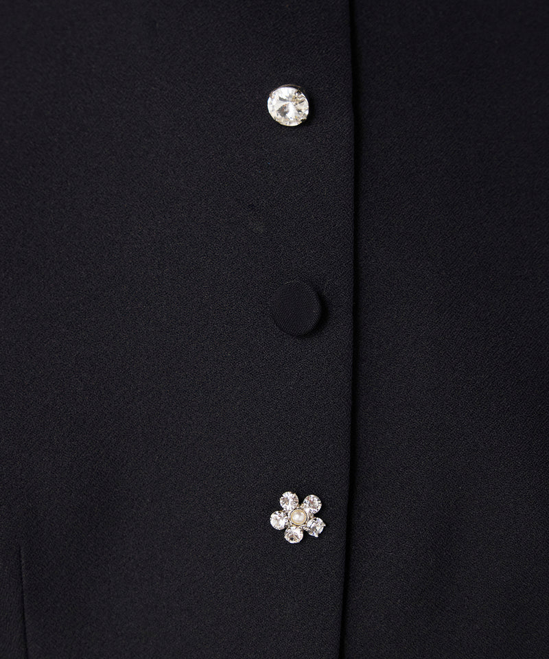 Machka Mixed Button Crepe Dress Black