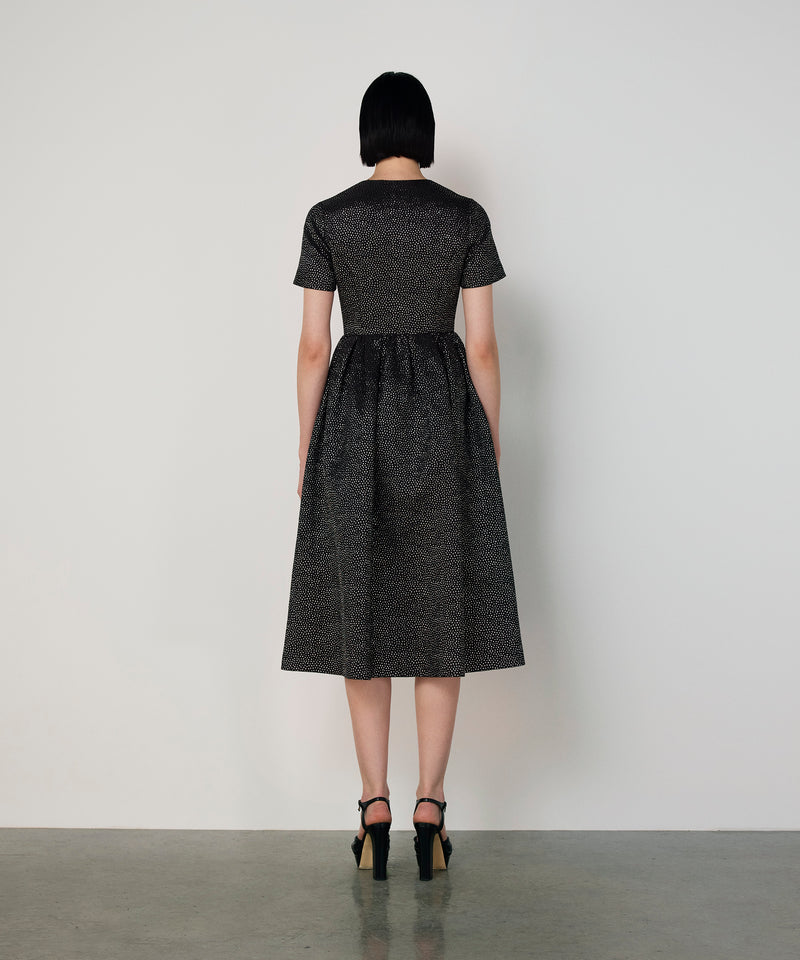 Machka Shiny Pleated Dress Black