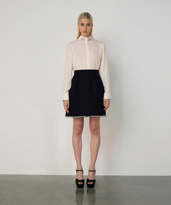 Machka Embellished A-Line Skirt Black