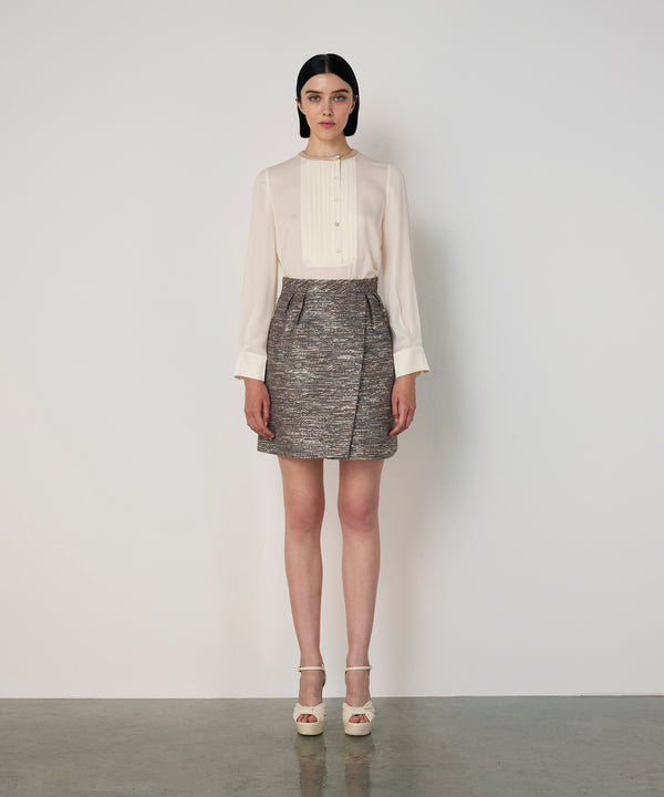 Machka Jacquard Mini Skirt Beige