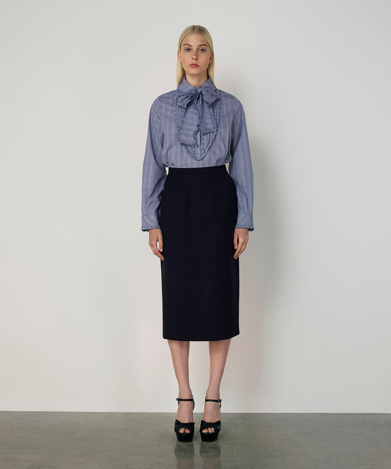 Machka Midi Pencil Skirt Navy