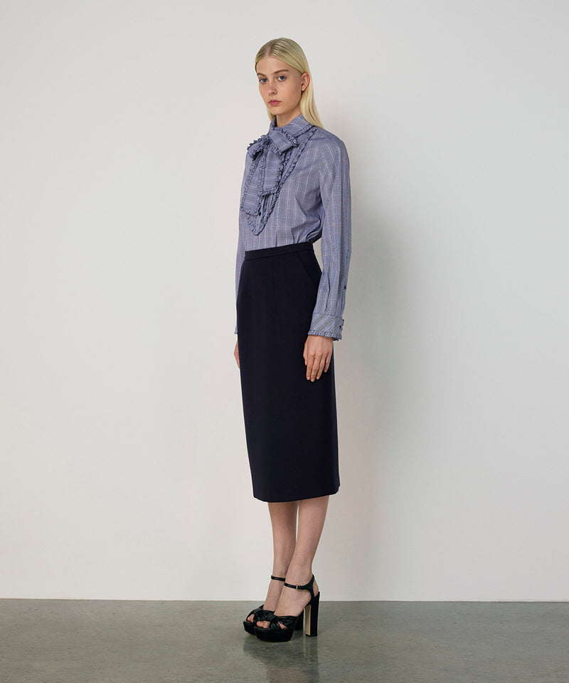 Machka Midi Pencil Skirt Navy