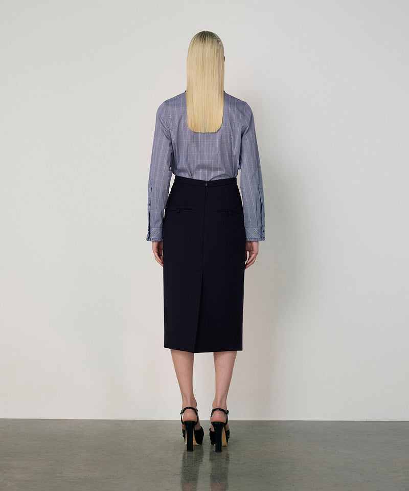 Machka Midi Pencil Skirt Navy