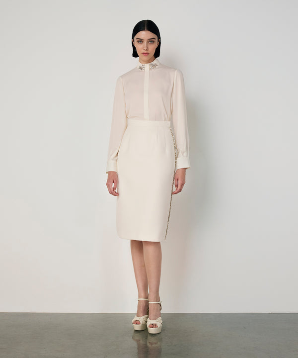 Machka Embellished Skirt Ecru