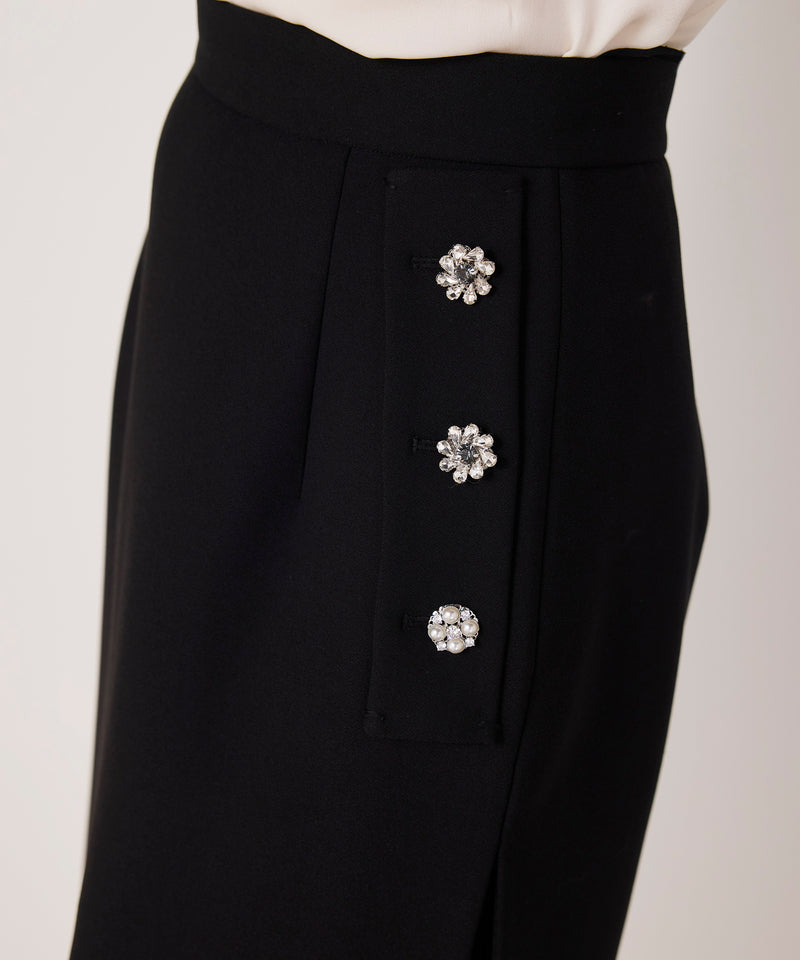 Machka Embellished Pleated Midi Skirt Black
