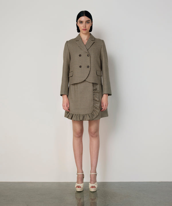 Machka Wool Blazer With Houndstooth Pattern Green