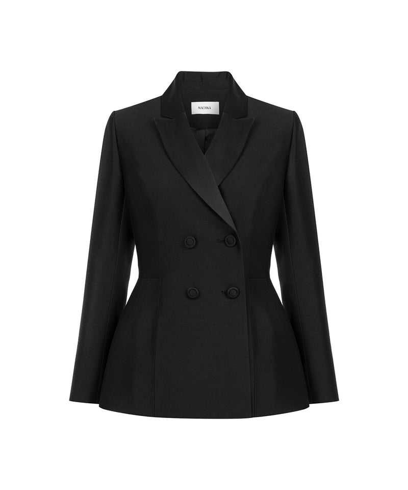 Machka Double-Breasted Blazer Black