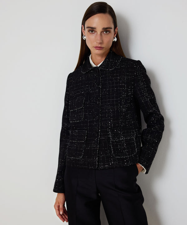 Machka Metallic Thread Jacket Black