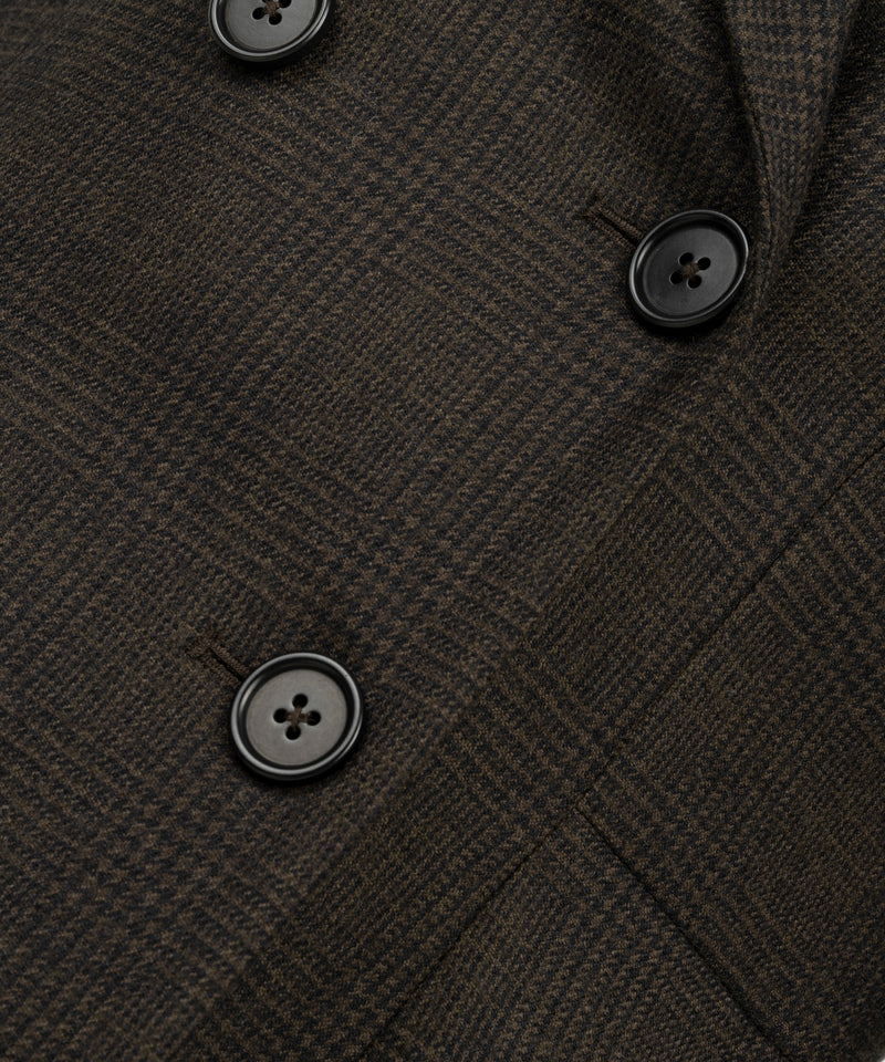 Machka Double-Breasted Blazer With Button Accessories Dark Brown