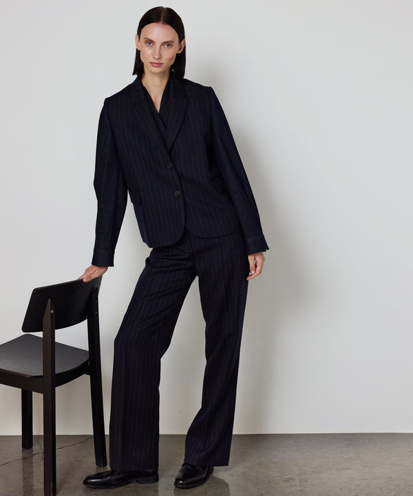 Machka Denim-Mix Wool Jacket Navy