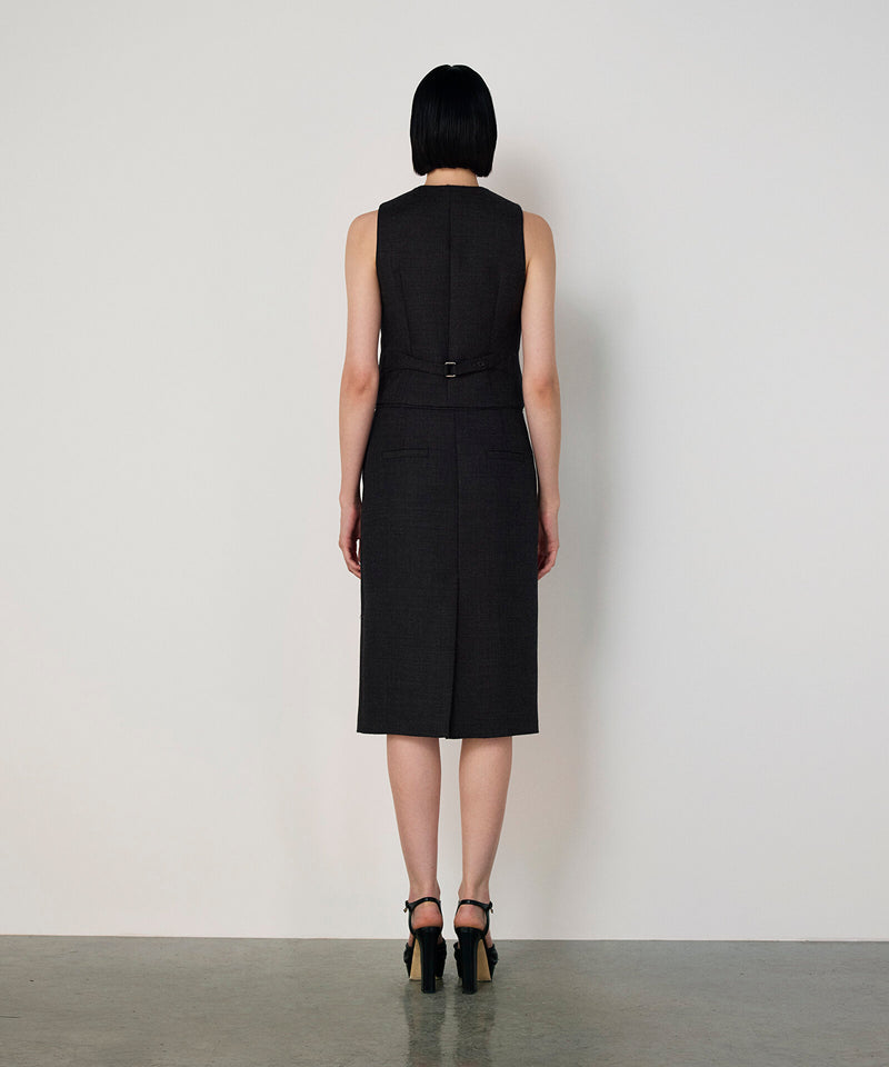 Machka Slim Fit Wool Vest Anthracite