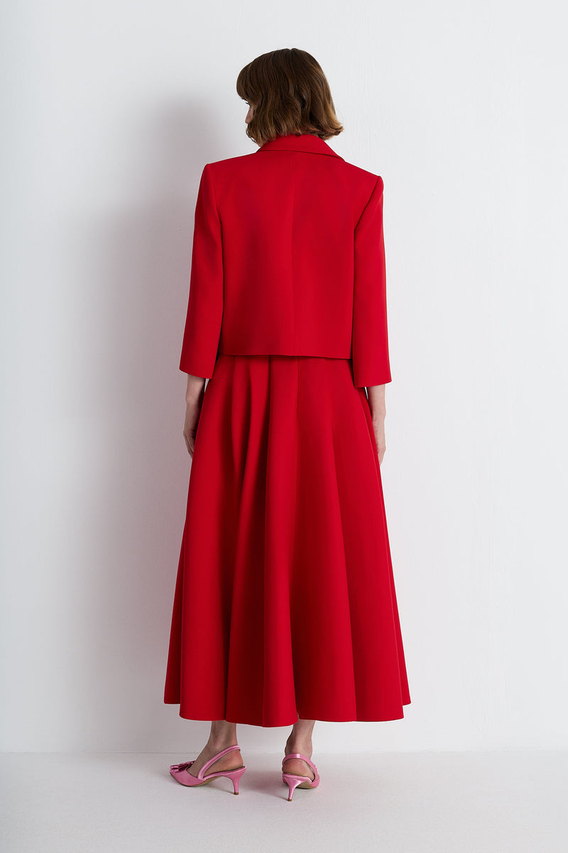 Nean Draped Lapel Tailored Jacket Red