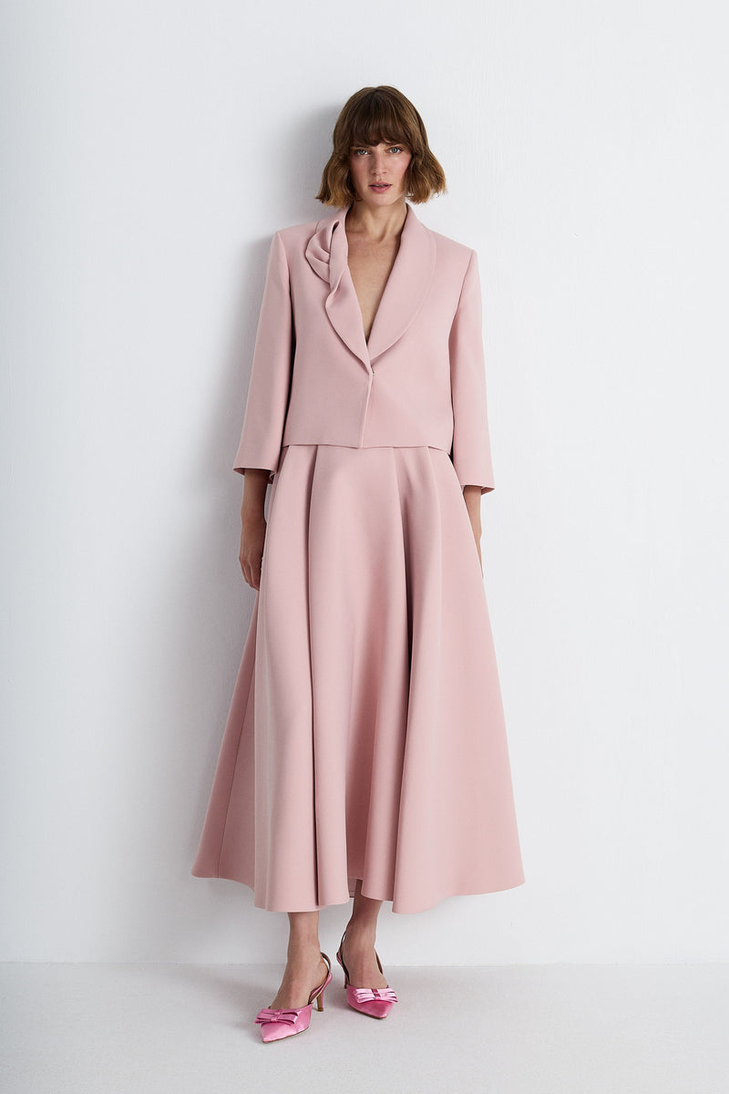Nean Draped Lapel Tailored Jacket Blush