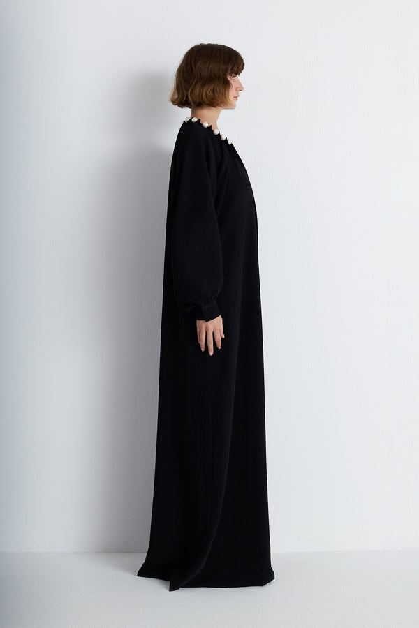 Nean Pearl-Embellished Maxi Dress Black