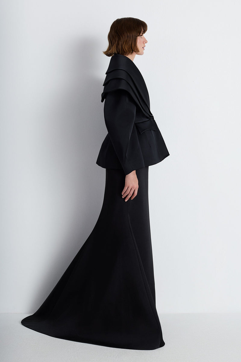 Nean Structured Mermaid Skirt Black