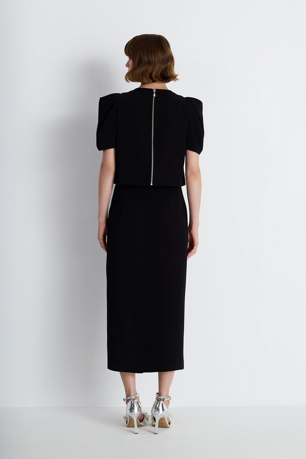 Nean Embellished Midi Skirt Black