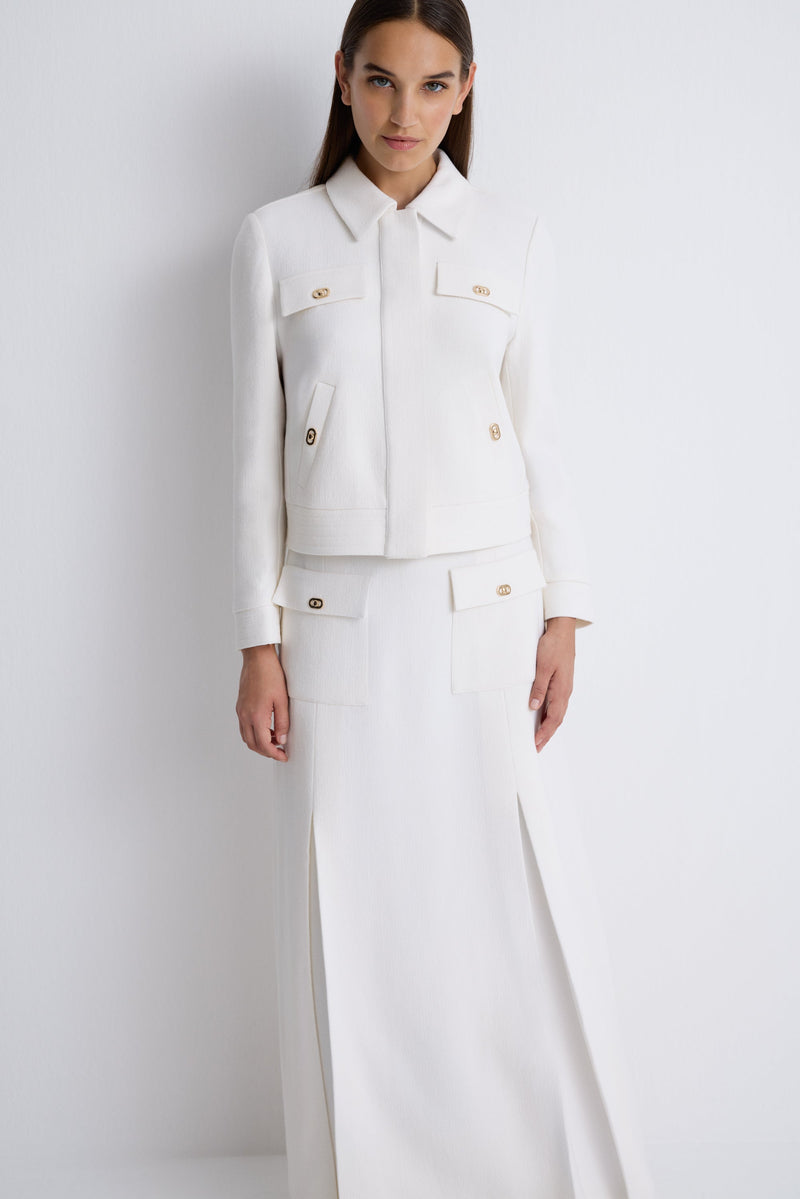 Nean Cropped Tailored Jacket
 Ecru